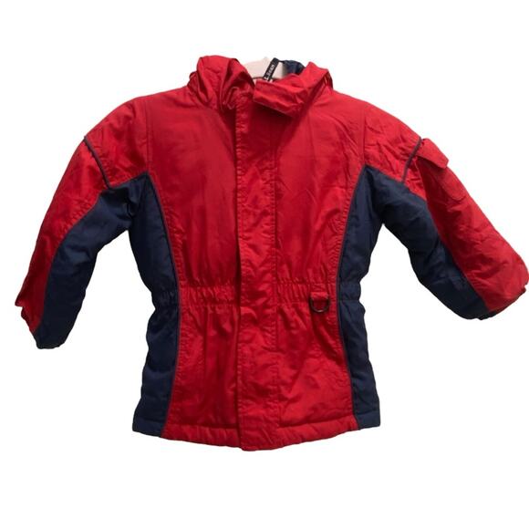 Boys L.L. Bean Size 4T Puffer Hoodie Jacket Red and Blue Thinsulate Insulation - Picture 4 of 13